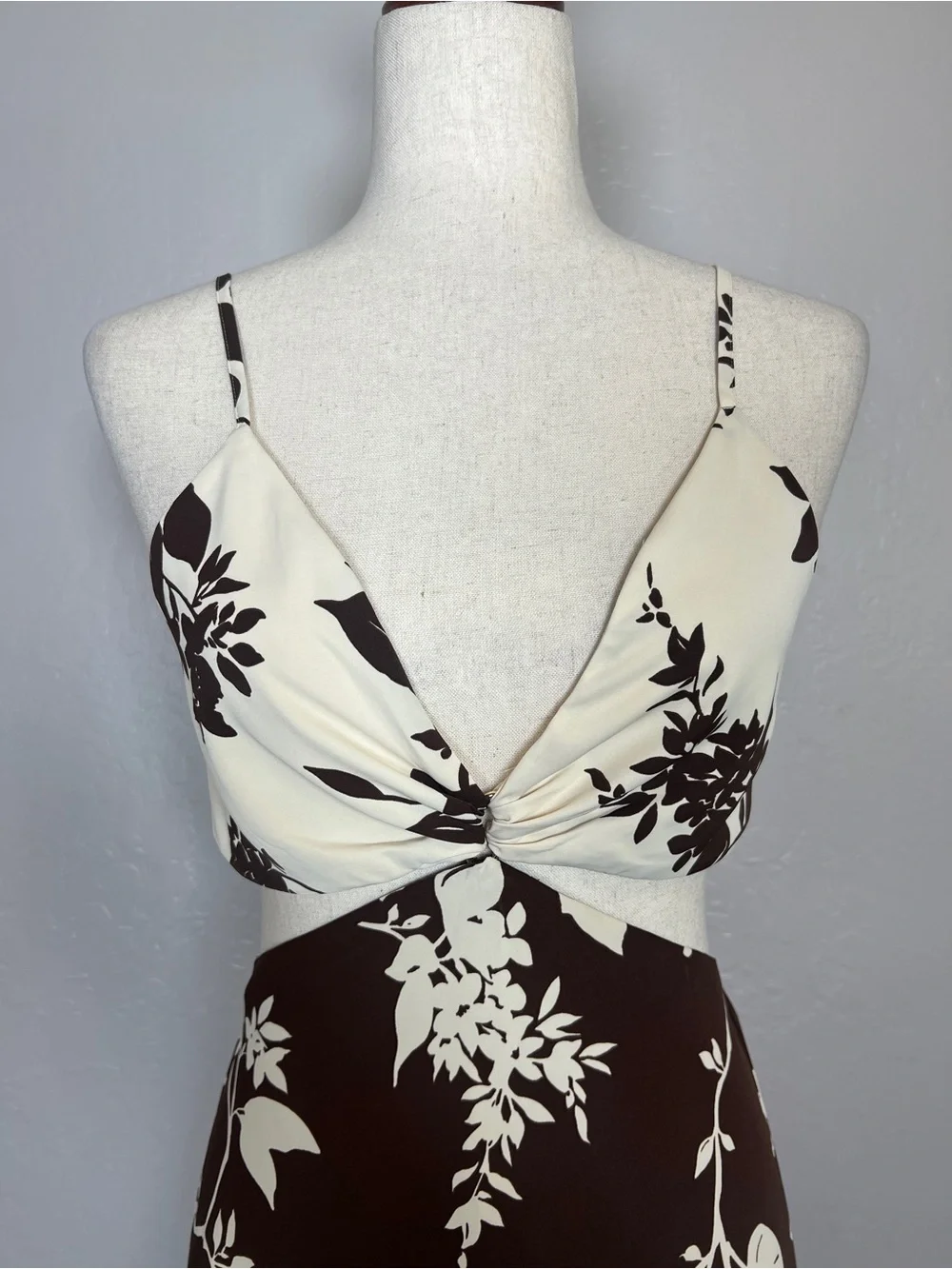 ABERCROMBIE &‎ FITCH Women’s Size SP Petite Brown Julia Slip Cutout Maxi Dress